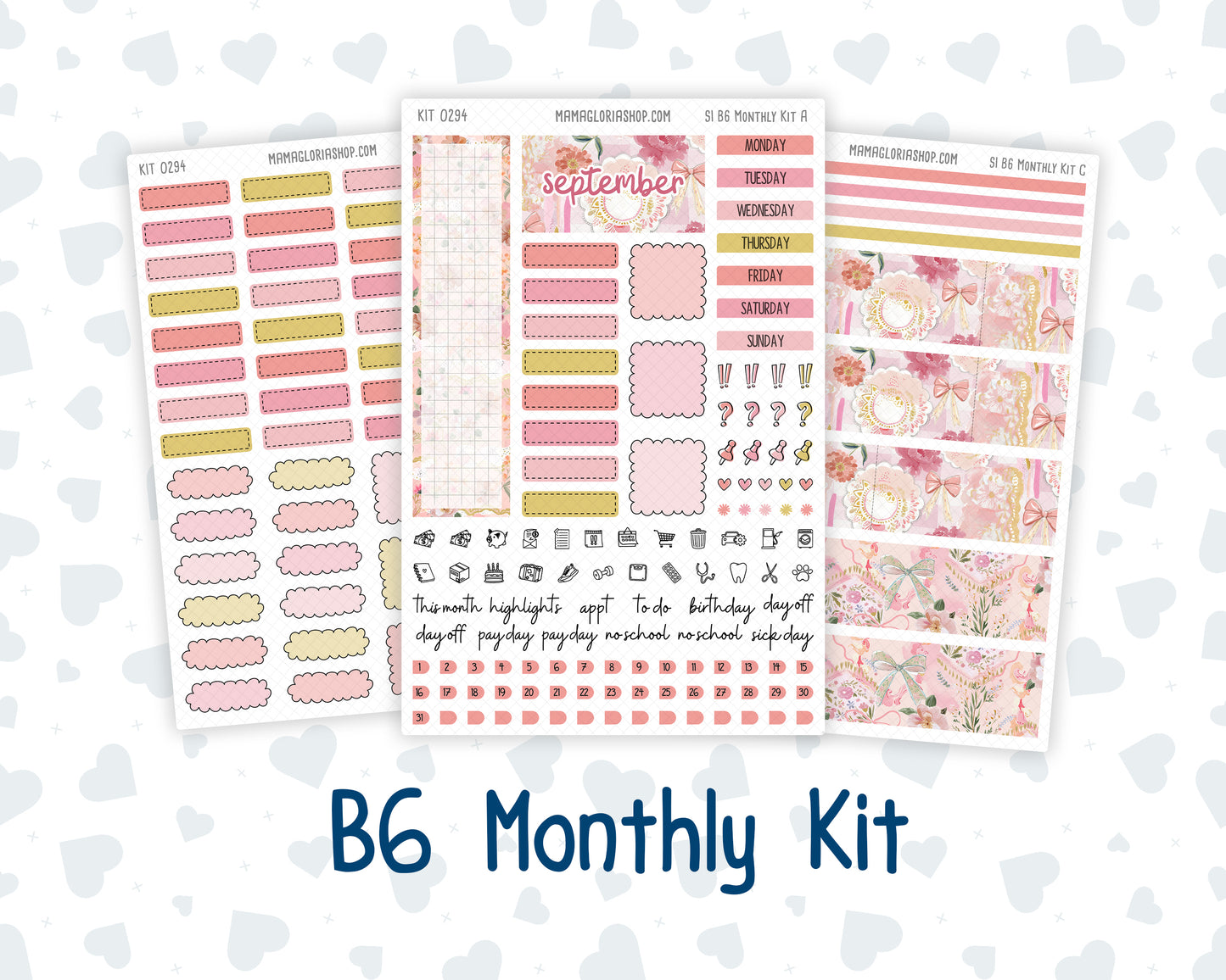 Kit 0294 - B6 - For Sterling Ink And More - Monthly Kit - September - Rosy Reveria