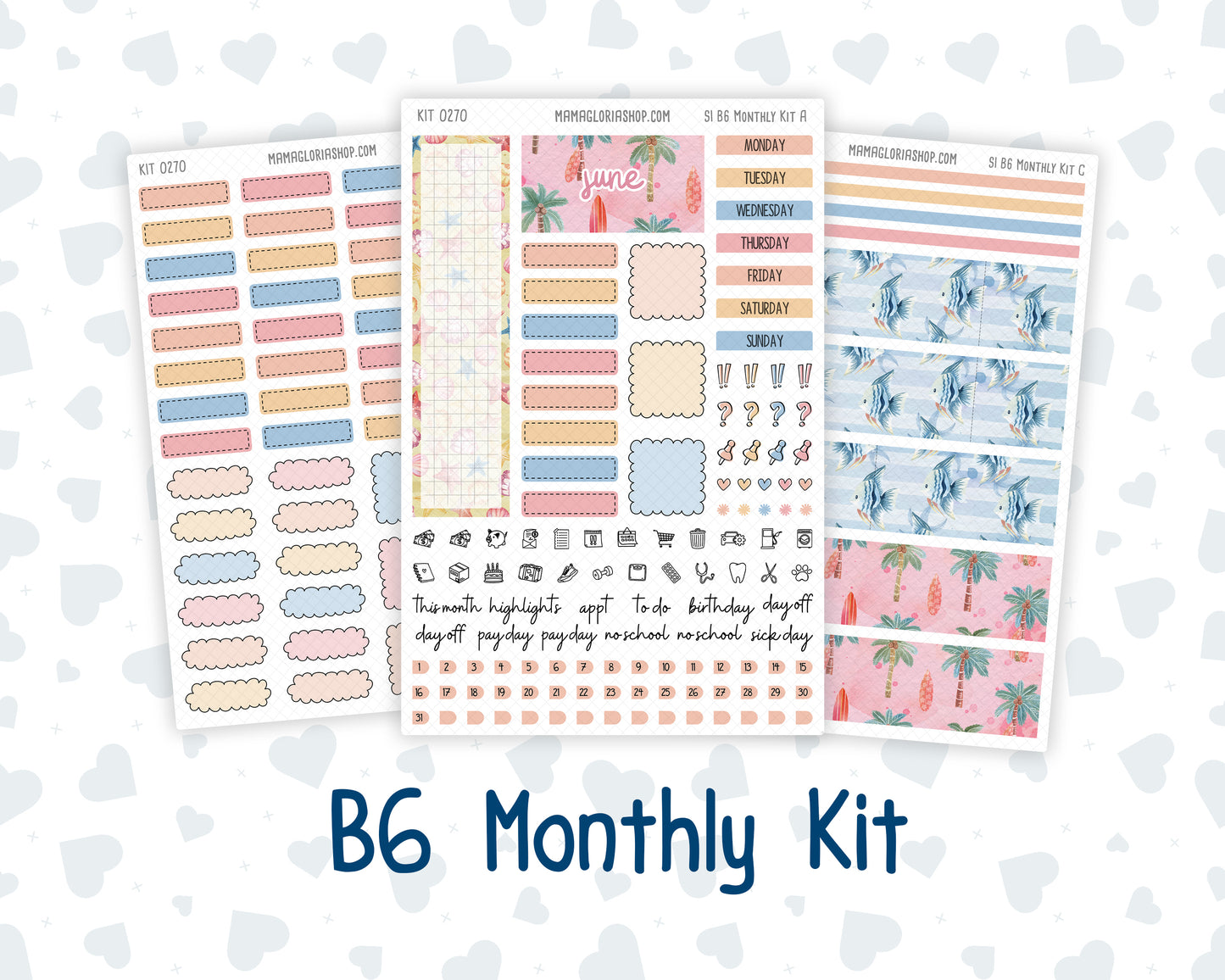 Kit 0270 - B6 - For Sterling Ink And More - Monthly Kit - June - Beachside Bliss