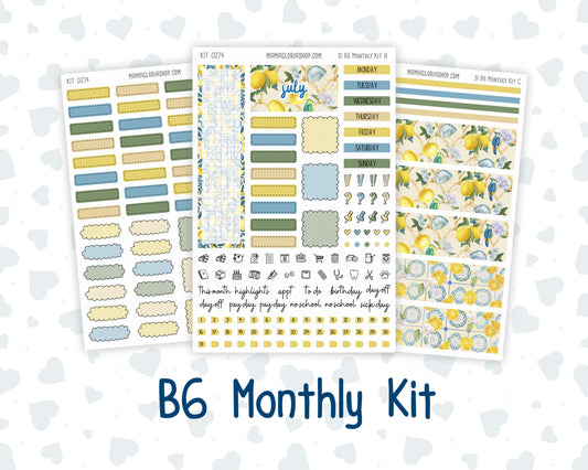 Kit 0274 - B6 - For Sterling Ink And More - Monthly Kit - July - Sunny Lemon Shore