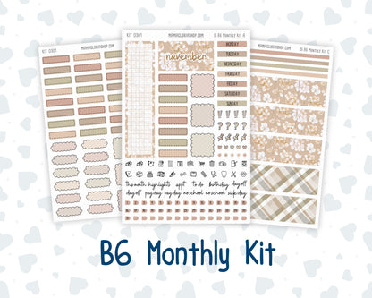Kit 0301 - B6 - For Sterling Ink And More - Monthly Kit - November - Sunday Comfort