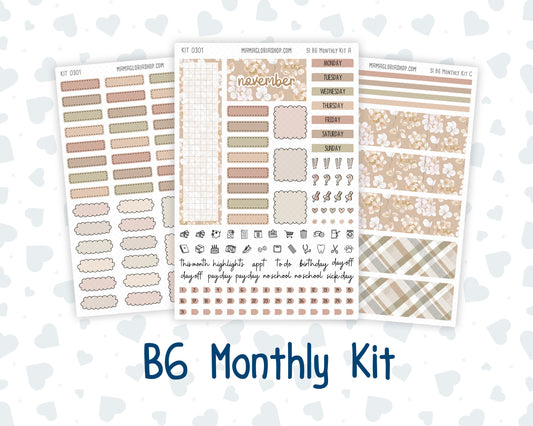 Kit 0301 - B6 - For Sterling Ink And More - Monthly Kit - November - Sunday Comfort