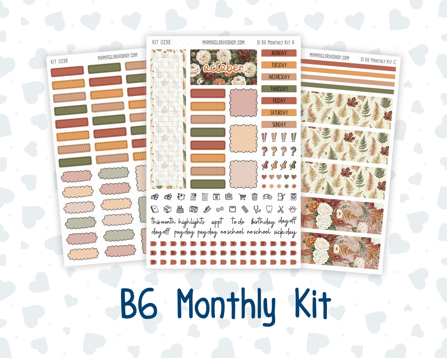 Kit 0298 - B6 - For Sterling Ink And More - Monthly Kit - October - Velvet Bloom