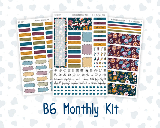 Kit 0304 - B6 - For Sterling Ink And More - Monthly Kit - November - Autumn In Bloom