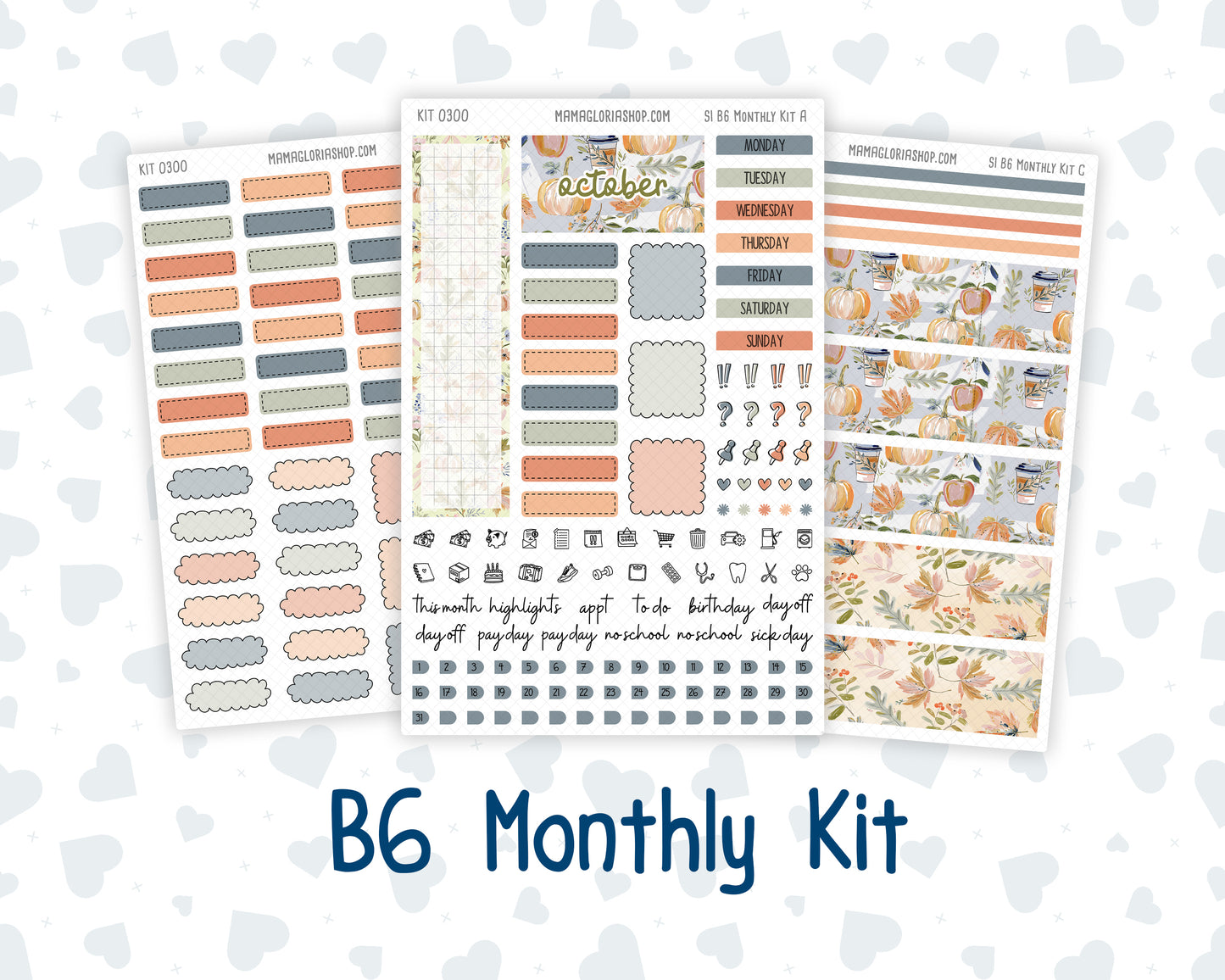 Kit 0300 - B6 - For Sterling Ink And More - Monthly Kit - October - Autumn Stroll