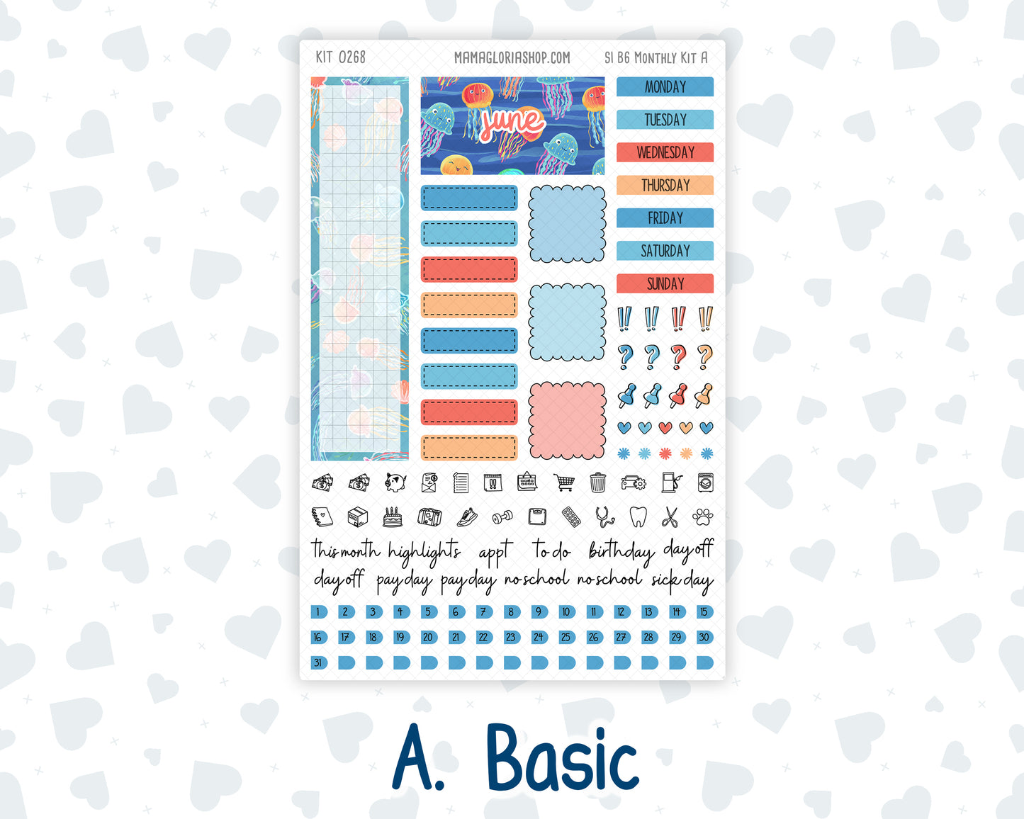 Kit 0268 - B6 - For Sterling Ink And More - Monthly Kit - June - Sea Sweeties