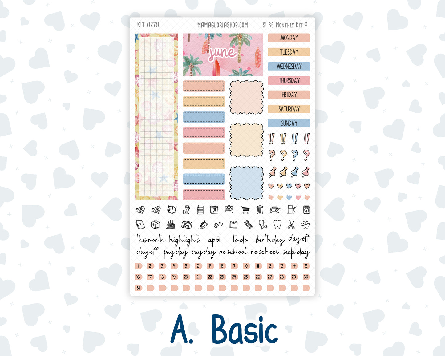 Kit 0270 - B6 - For Sterling Ink And More - Monthly Kit - June - Beachside Bliss