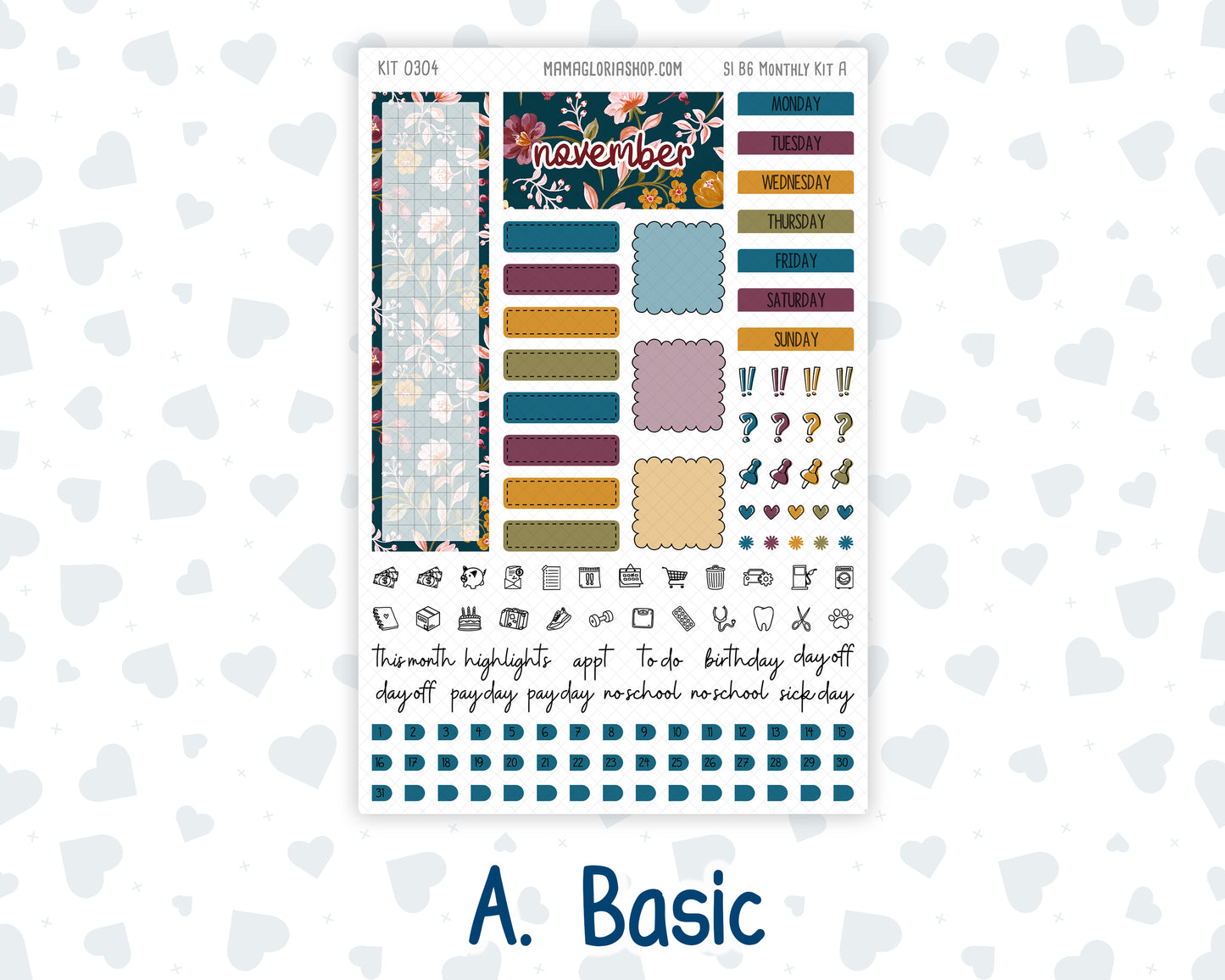 Kit 0304 - B6 - For Sterling Ink And More - Monthly Kit - November - Autumn In Bloom