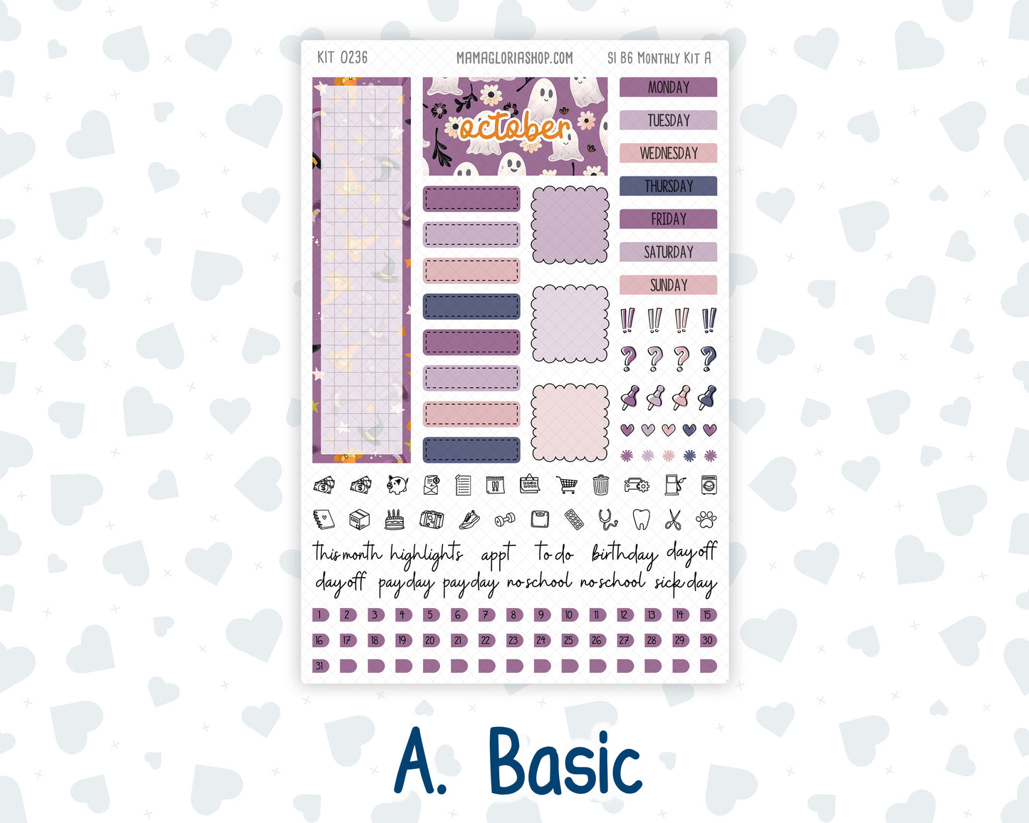 Kit 0236 - B6 - For Sterling Ink And More - Monthly Kit - October - Sweet & Spooky