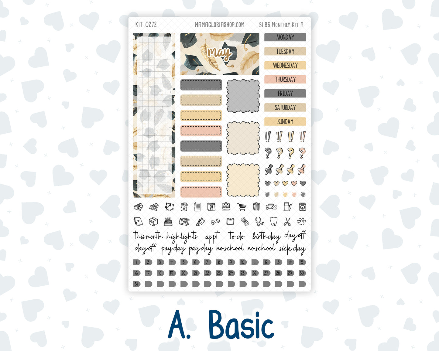 Kit 0272 - B6 - For Sterling Ink And More - Monthly Kit - May - Graduation