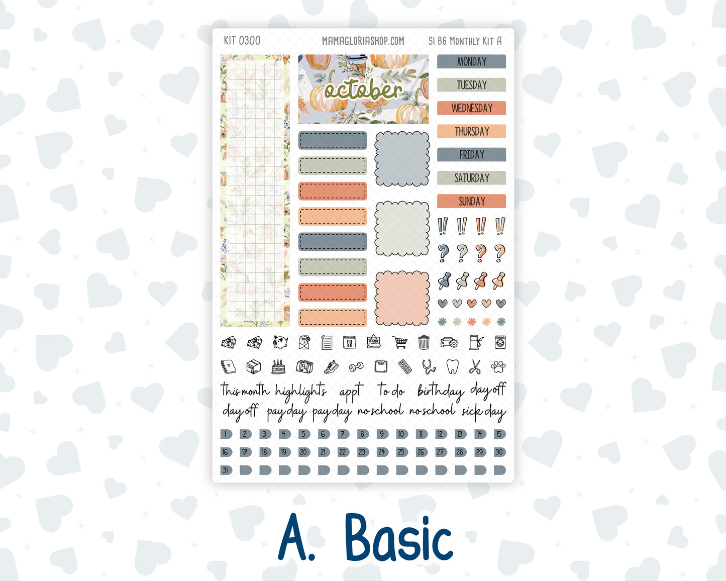 Kit 0300 - B6 - For Sterling Ink And More - Monthly Kit - October - Autumn Stroll