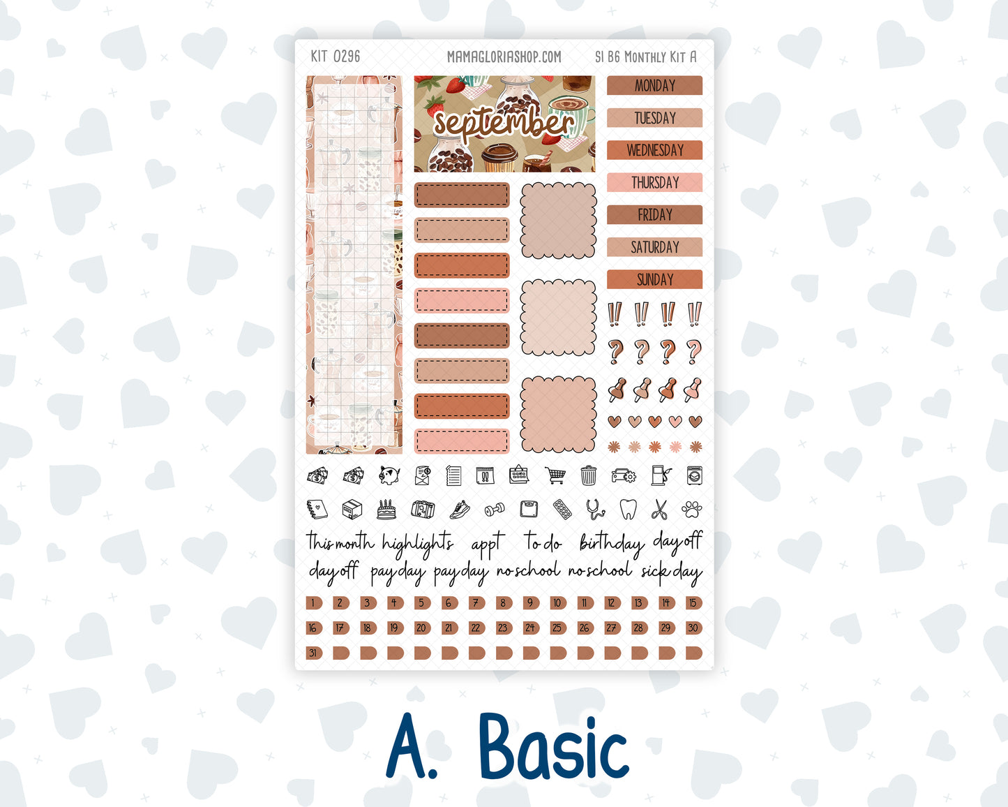 Kit 0296 - B6 - For Sterling Ink And More - Monthly Kit - September - Coffee Break