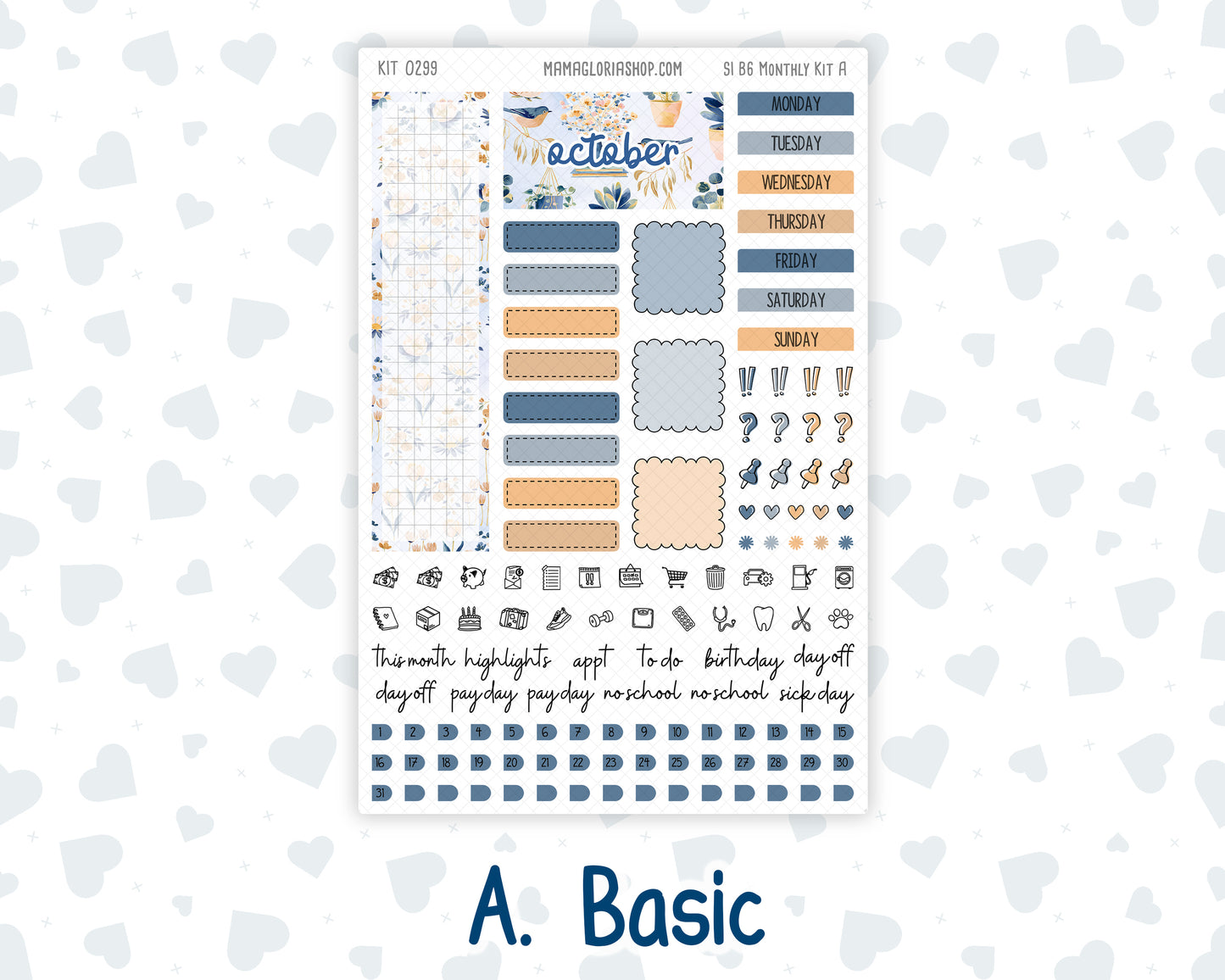 Kit 0299 - B6 - For Sterling Ink And More - Monthly Kit - October - Book Nook