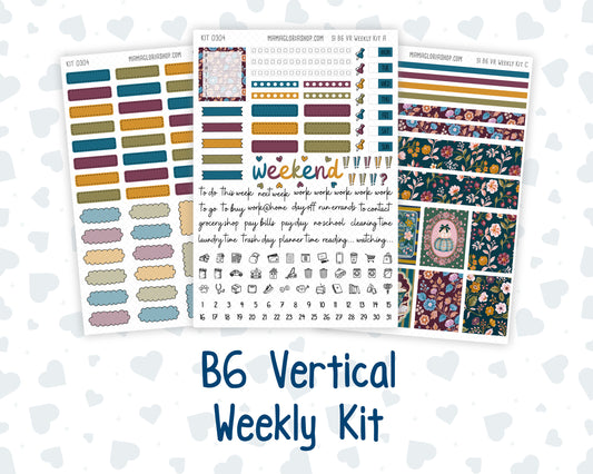 Kit 0304 - B6 - For Sterling Ink And More - Vertical Weekly Kit - November - Autumn In Bloom