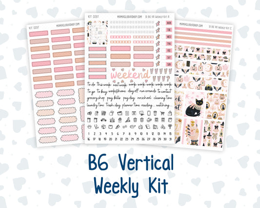 Kit 0297 - B6 - For Sterling Ink And More - Vertical Weekly Kit - October - Pink Spell