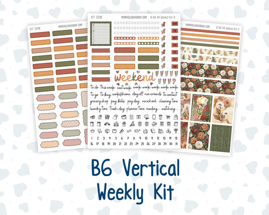 Kit 0298 - B6 - For Sterling Ink And More - Vertical Weekly Kit - October - Velvet Bloom