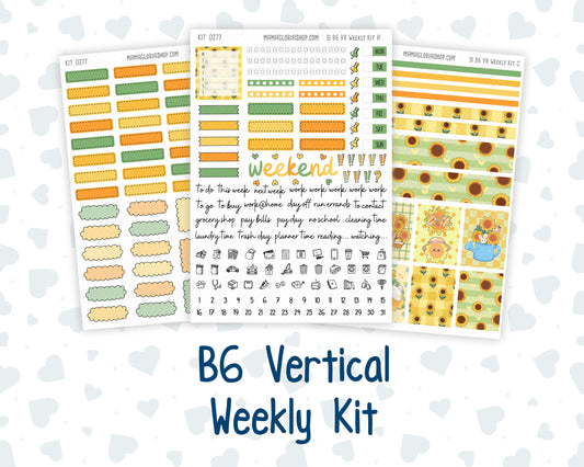 Kit 0277 - B6 - For Sterling Ink And More - Vertical Weekly Kit - August - Sunflower Drama Club