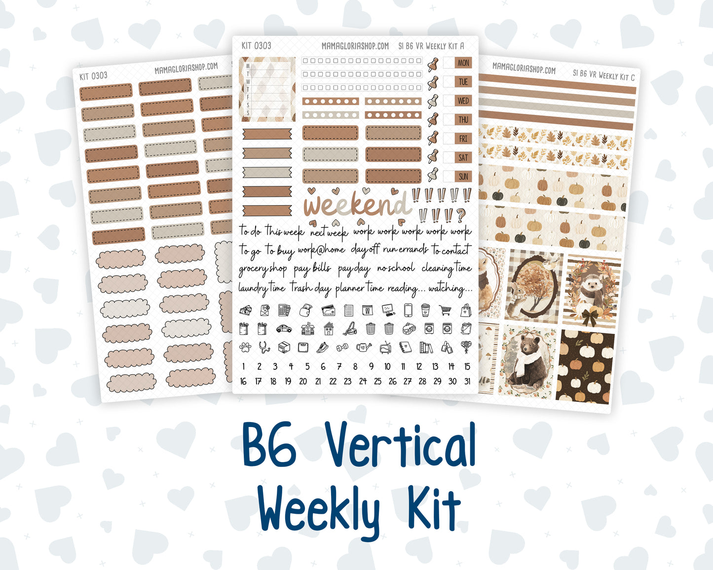 Kit 0303 - B6 - For Sterling Ink And More - Vertical Weekly Kit - November - Into The Woods
