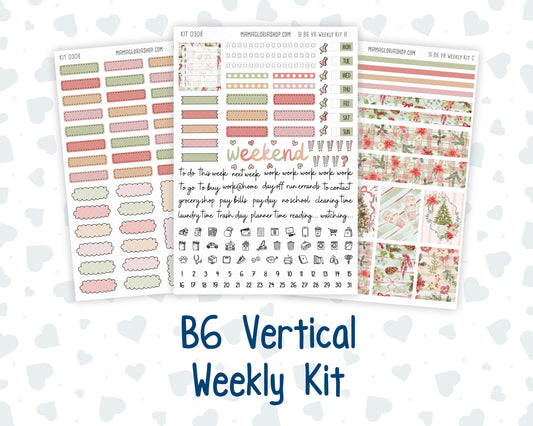 Kit 0308 - B6 - For Sterling Ink And More - Vertical Weekly Kit - December - Knit & Holly