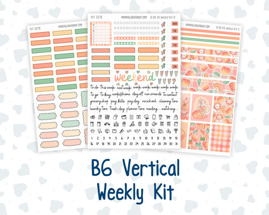 Kit 0278 - B6 - For Sterling Ink And More - Vertical Weekly Kit - August - Oops, All Peaches