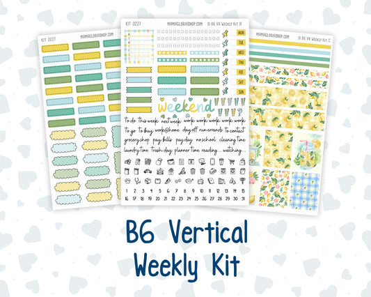 Kit 0227 - B6 - For Sterling Ink And More - Vertical Weekly Kit - July - Lemon Grove