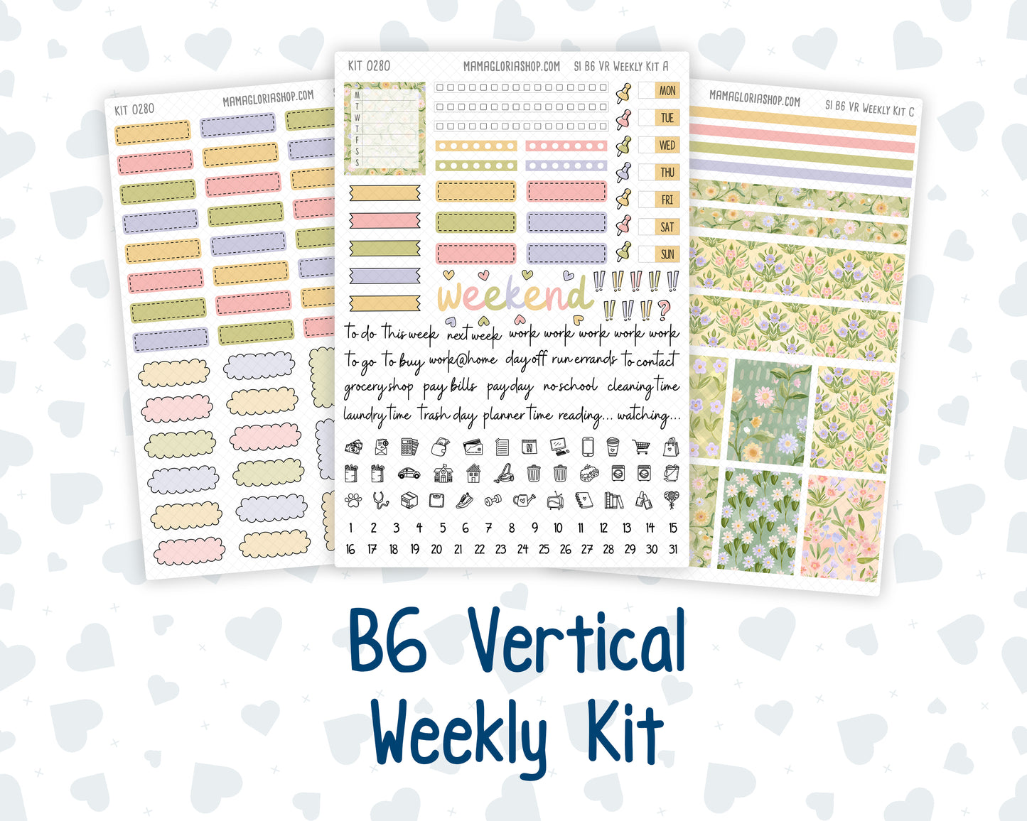 Kit 0280 - B6 - For Sterling Ink And More - Vertical Weekly Kit - Half Past Six In August