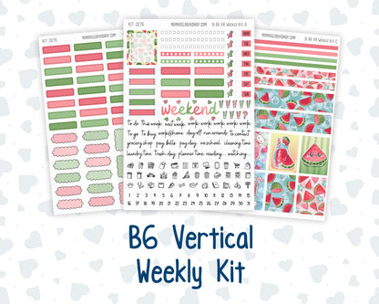 Kit 0276 - B6 - For Sterling Ink And More - Vertical Weekly Kit - July - Melon Crush