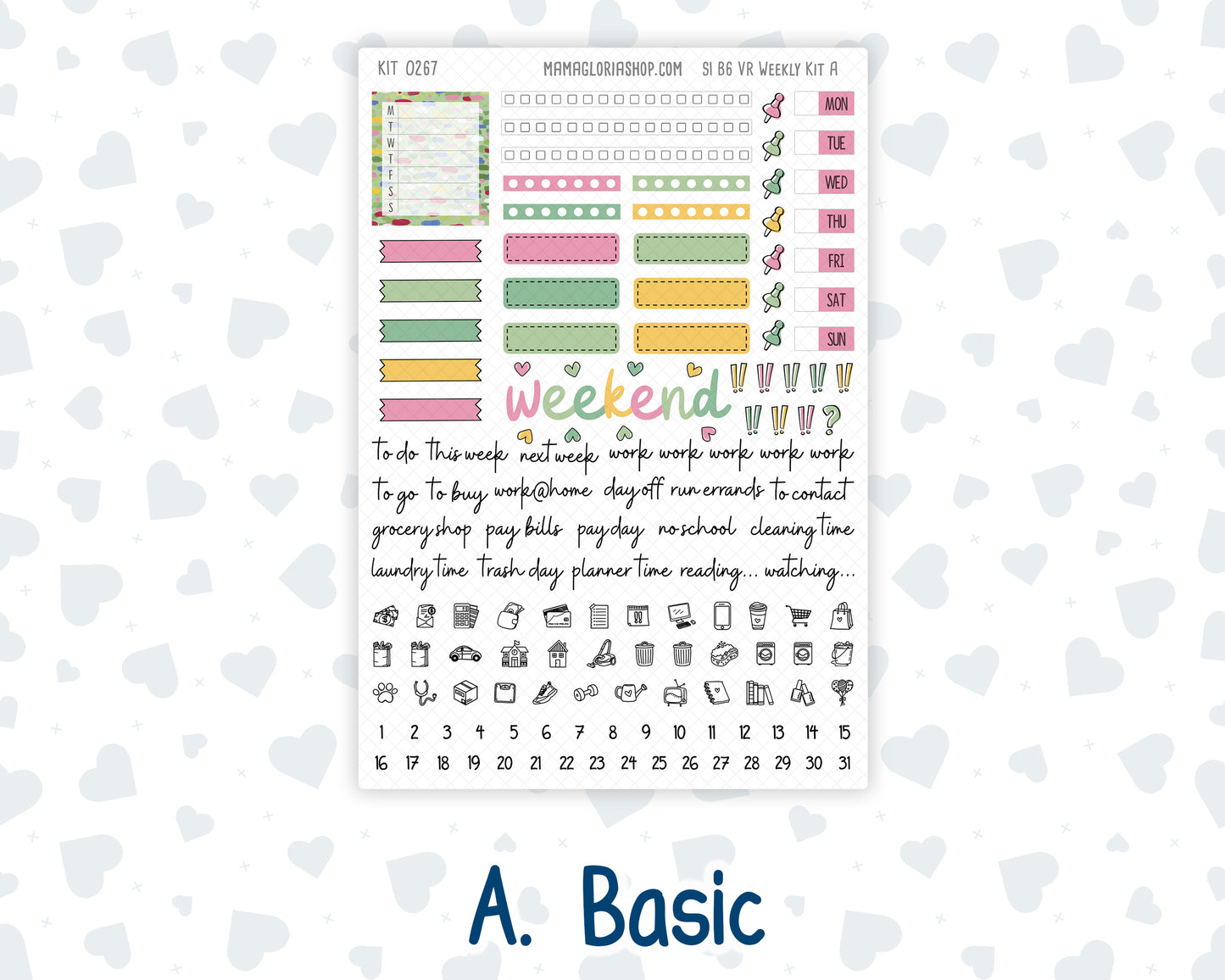 Kit 0267 - B6 - For Sterling Ink And More - Vertical Weekly Kit - May - Flowers For Mama