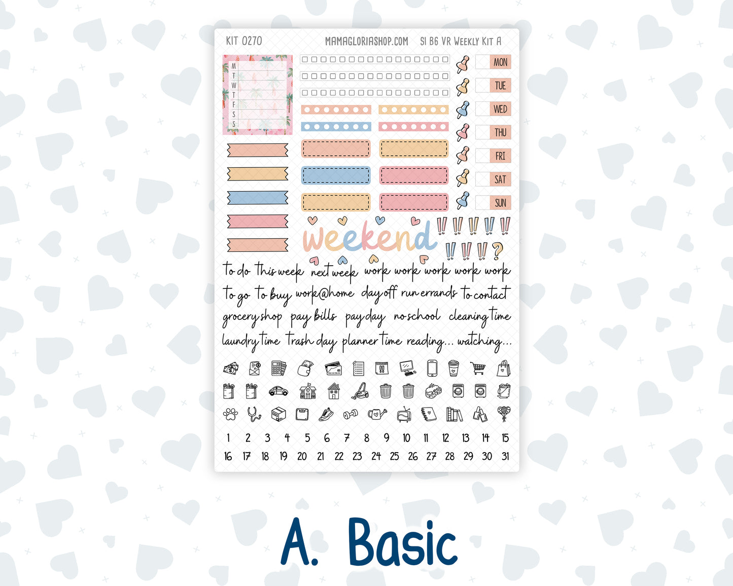 Kit 0270 - B6 - For Sterling Ink And More - Vertical Weekly Kit - June - Beachside Bliss