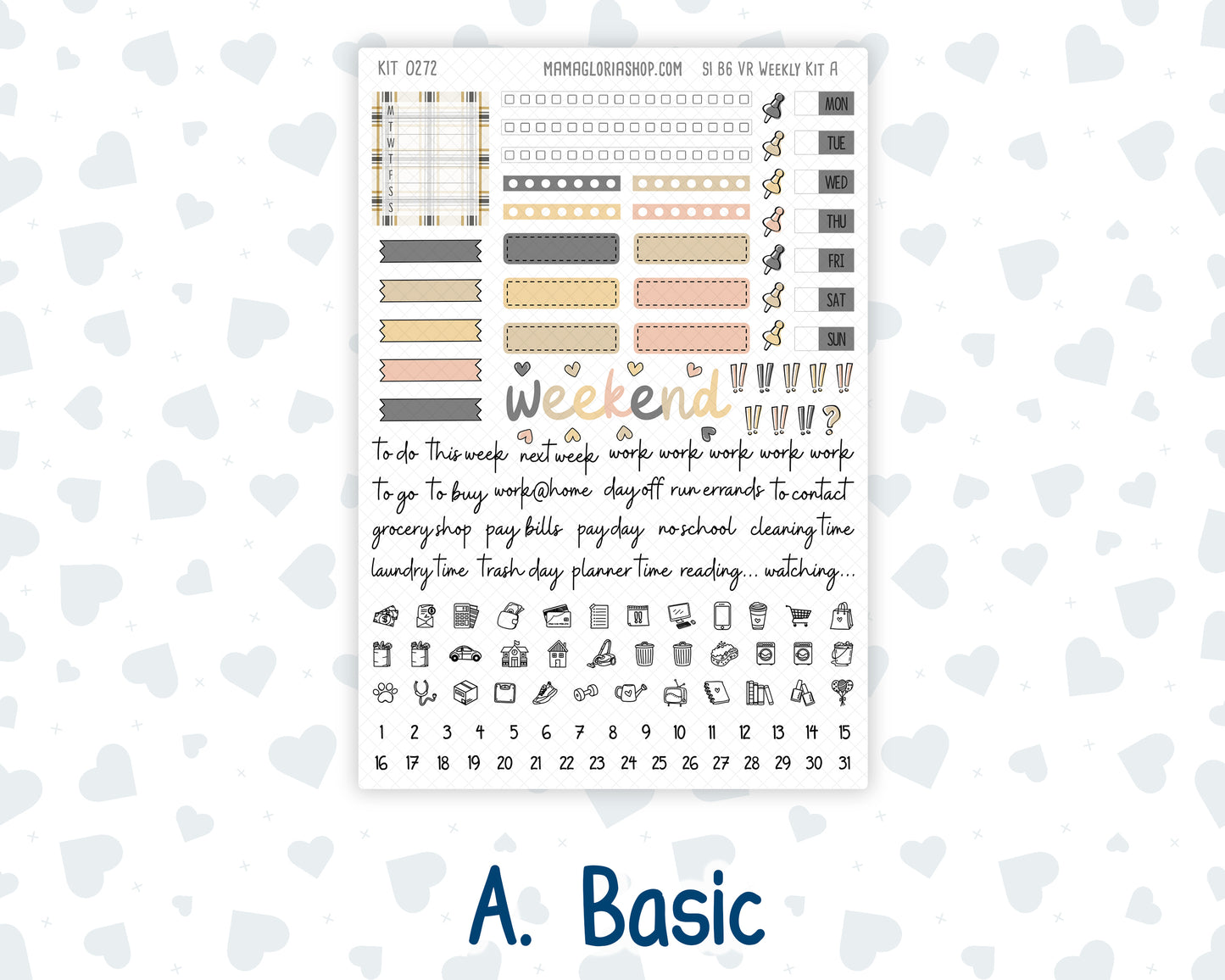 Kit 0272 - B6 - For Sterling Ink And More - Vertical Weekly Kit - May - Graduation