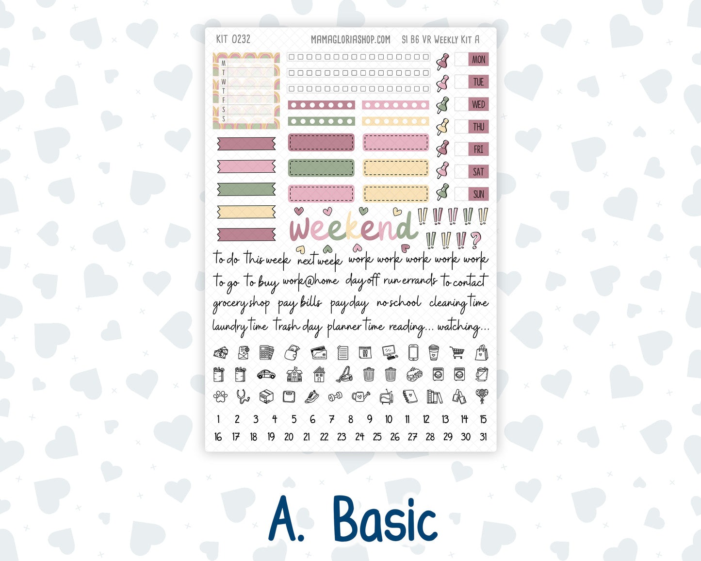 Kit 0232 - B6 - For Sterling Ink And More - Vertical Weekly Kit - September - Heirloom Garden