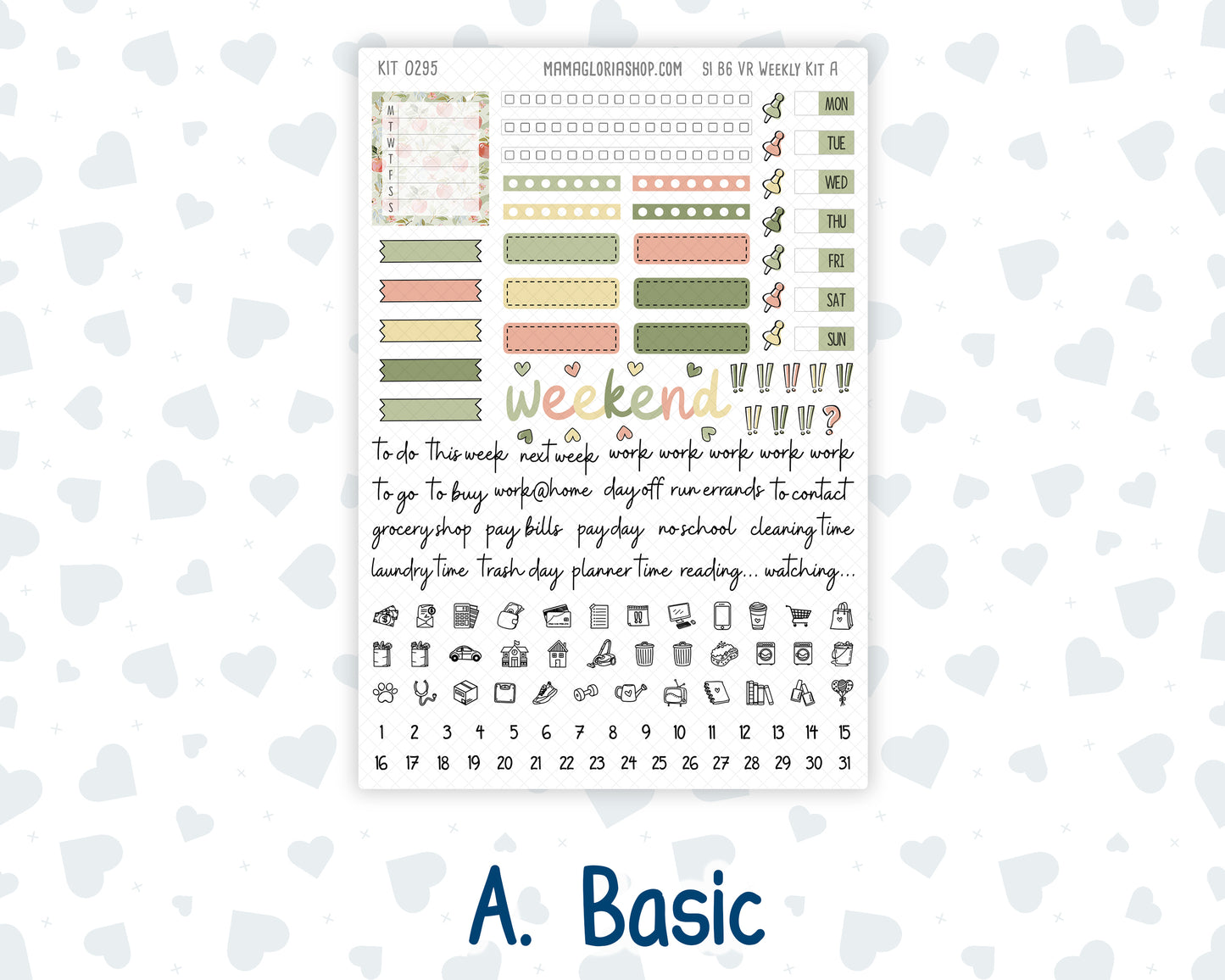 Kit 0295 - B6 - For Sterling Ink And More - Vertical Weekly Kit - September - Apple Harvest