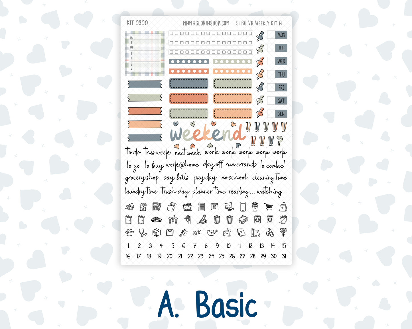 Kit 0300 - B6 - For Sterling Ink And More - Vertical Weekly Kit - October - Autumn Stroll