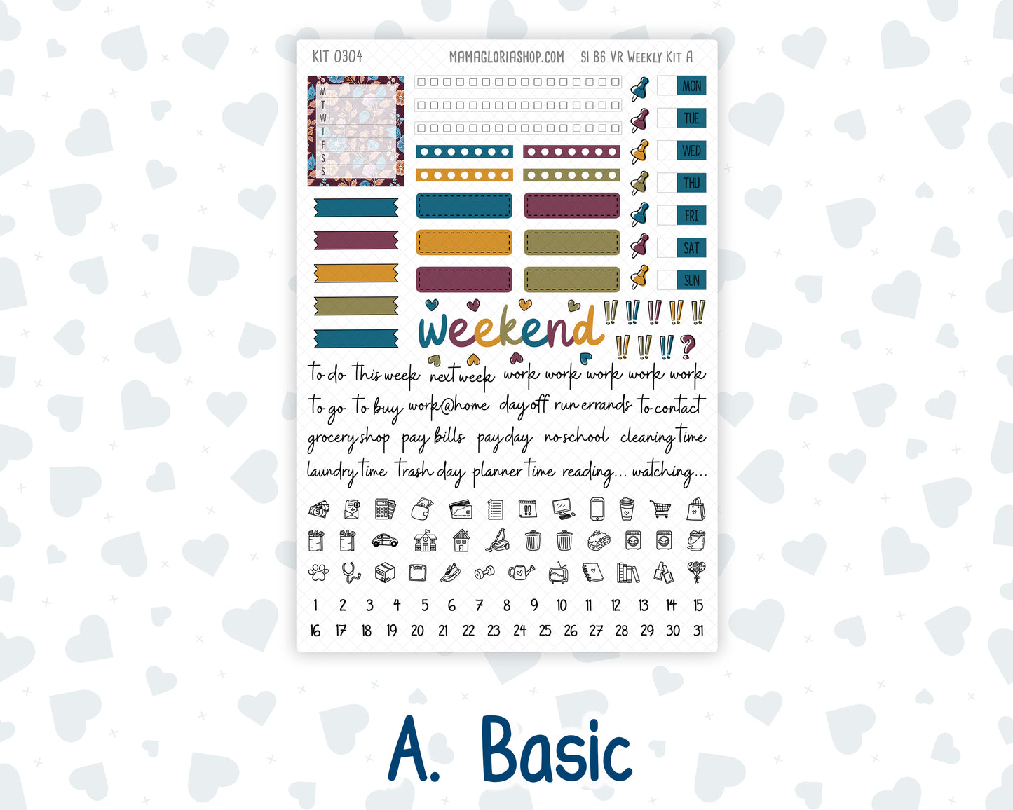 Kit 0304 - B6 - For Sterling Ink And More - Vertical Weekly Kit - November - Autumn In Bloom