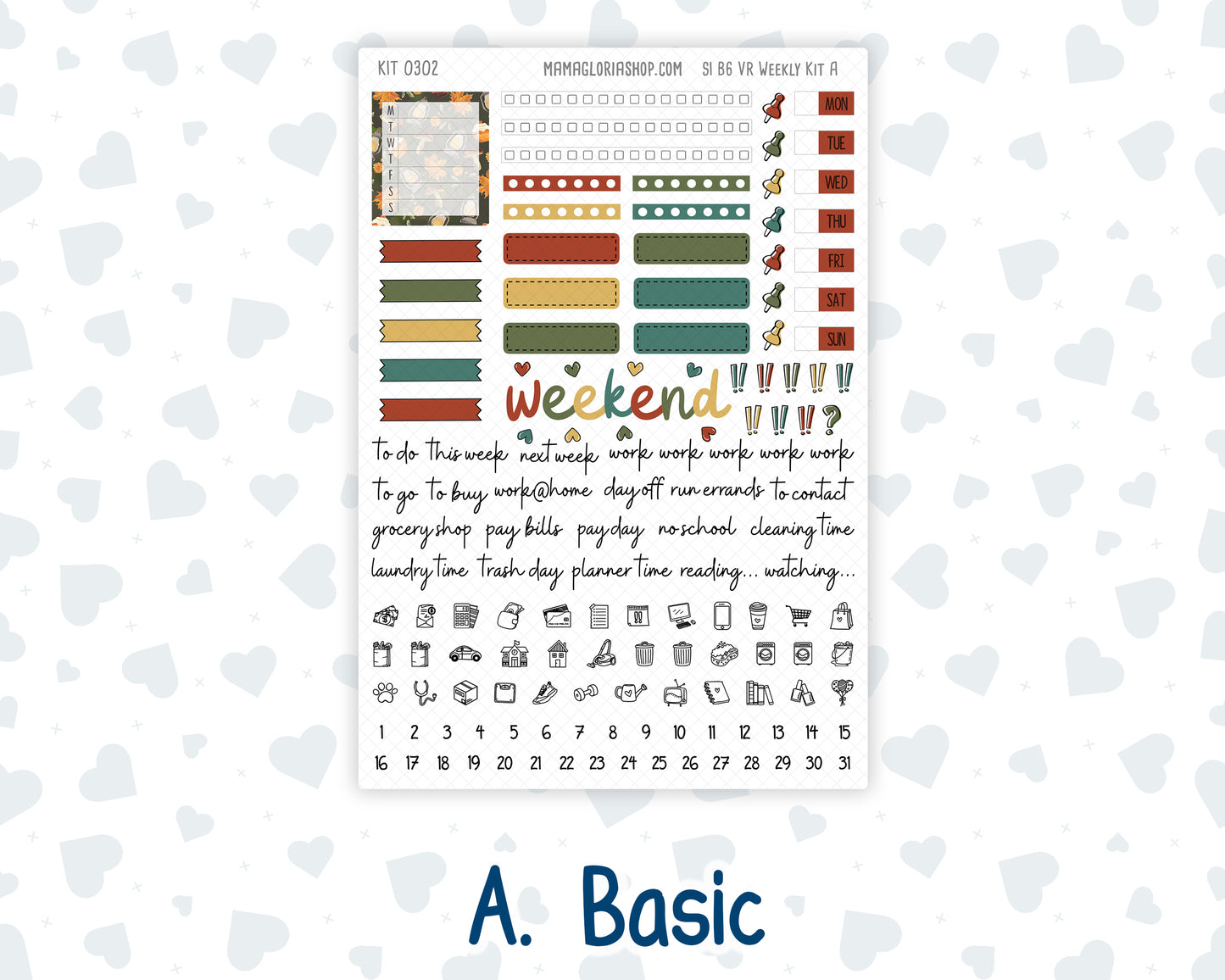 Kit 0302 - B6 - For Sterling Ink And More - Vertical Weekly Kit - November - Thankful Season