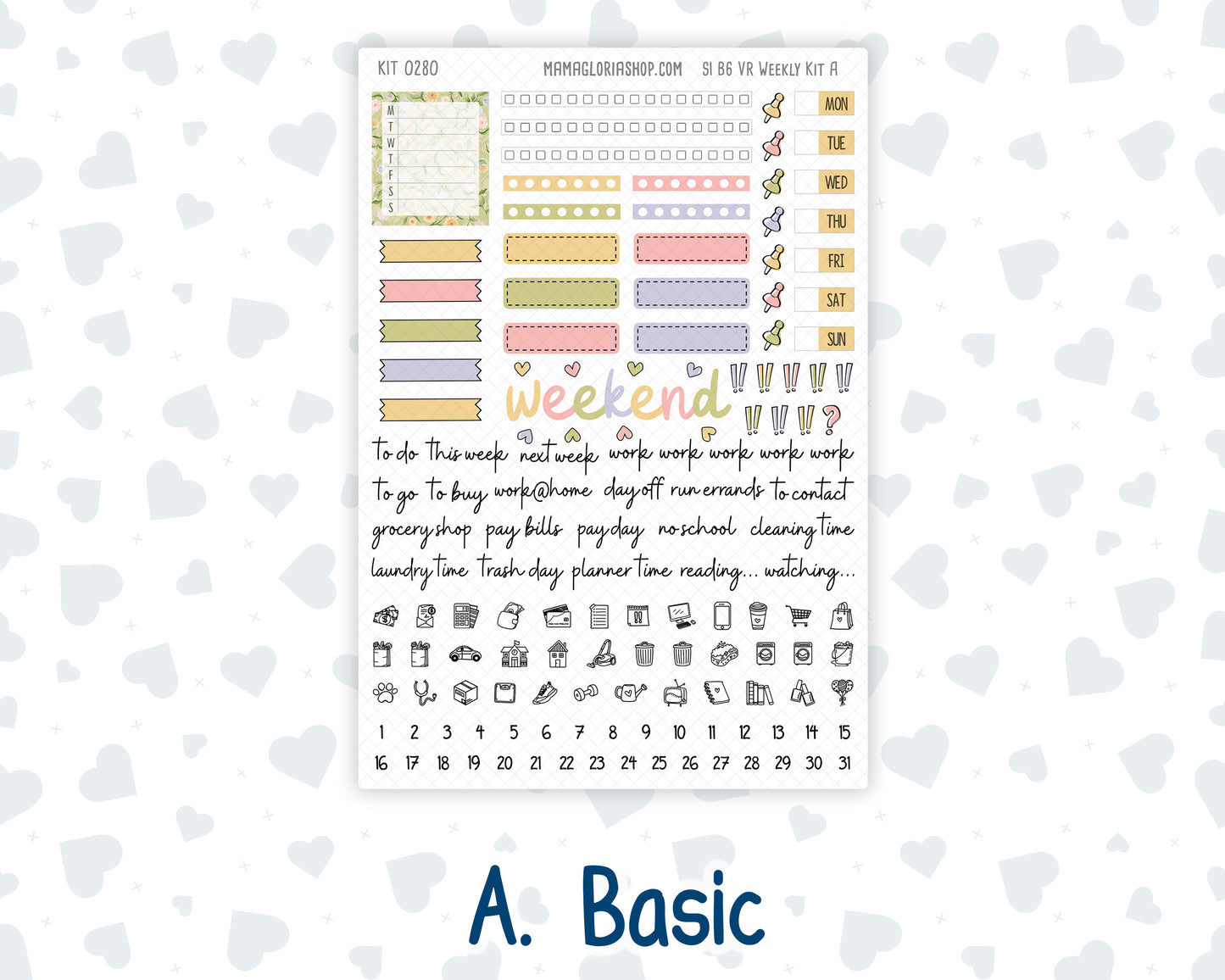 Kit 0280 - B6 - For Sterling Ink And More - Vertical Weekly Kit - Half Past Six In August