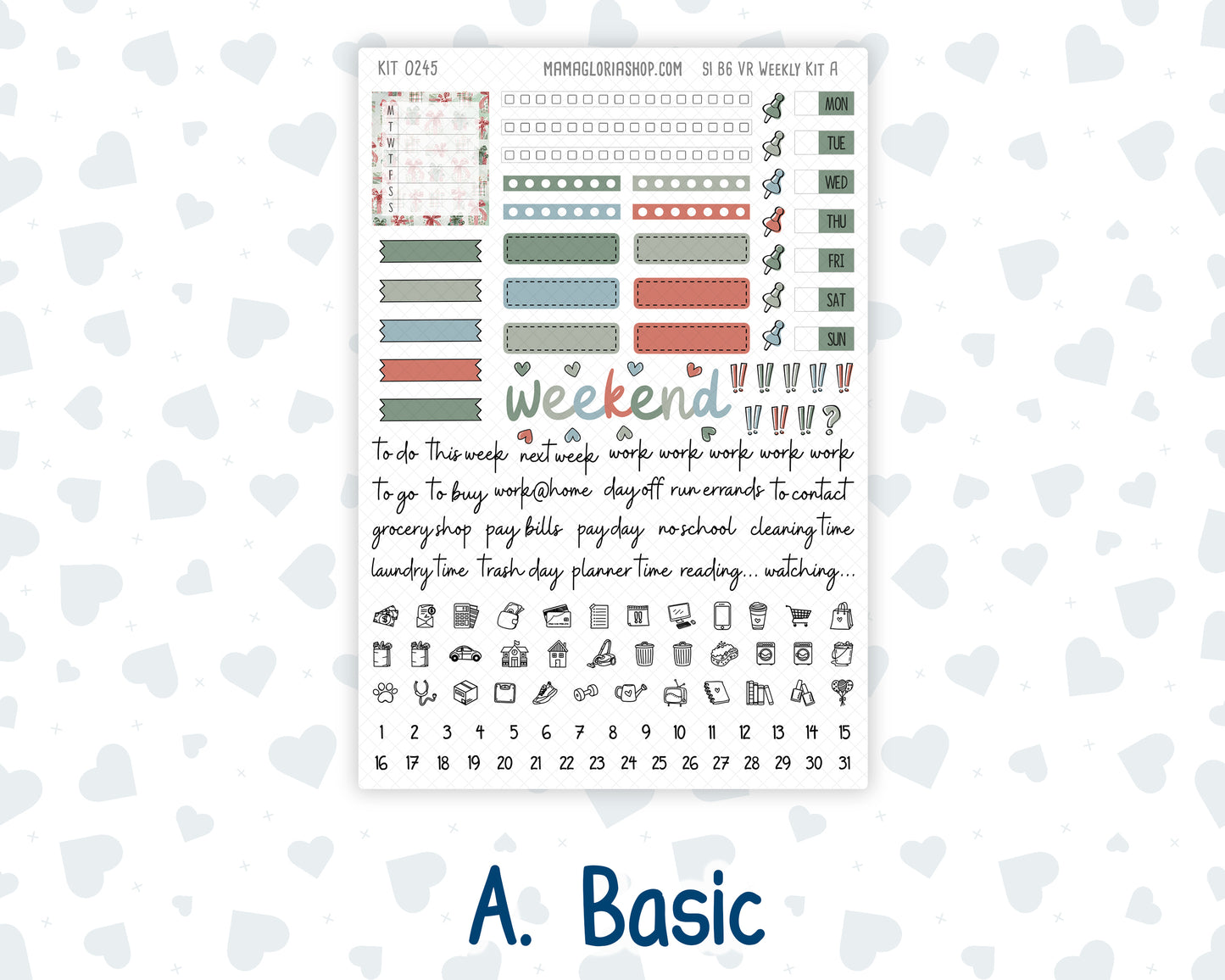 Kit 0245 - B6 - For Sterling Ink And More - Vertical Weekly Kit - December - Vintage Christmas