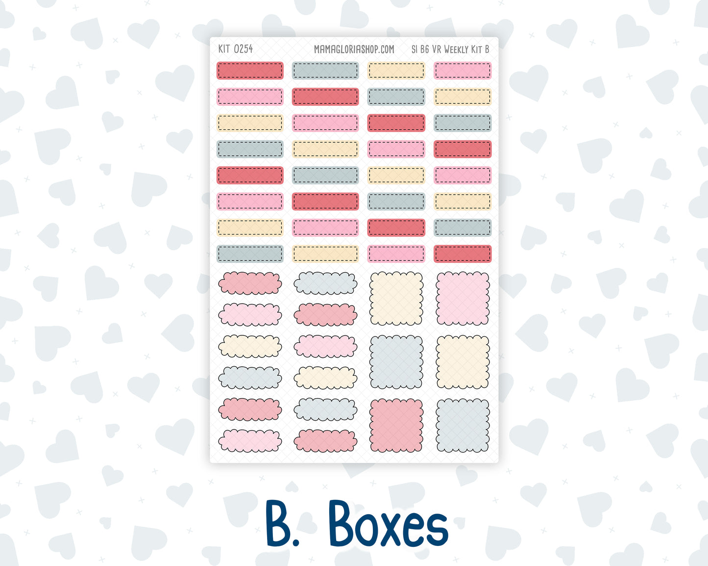 Kit 0254 - B6 - For Sterling Ink And More - Vertical Weekly Kit - February - Valentine Village