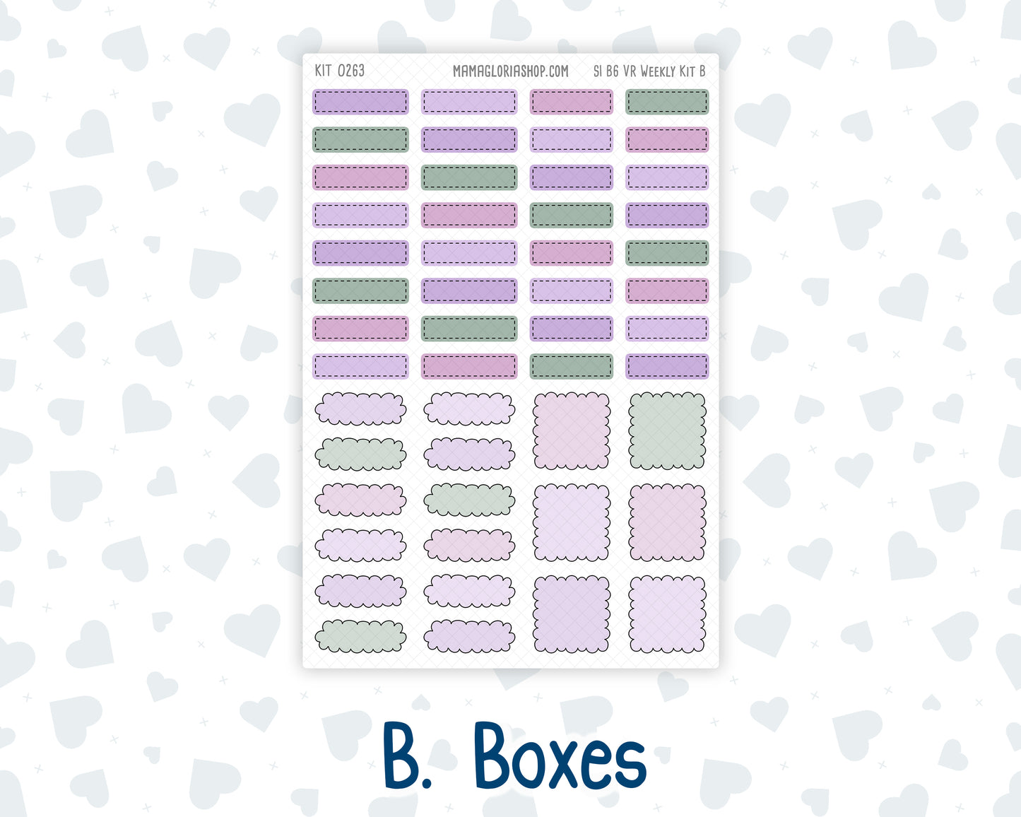 Kit 0263 - B6 - For Sterling Ink And More - Vertical Weekly Kit - April - Lavender Drift