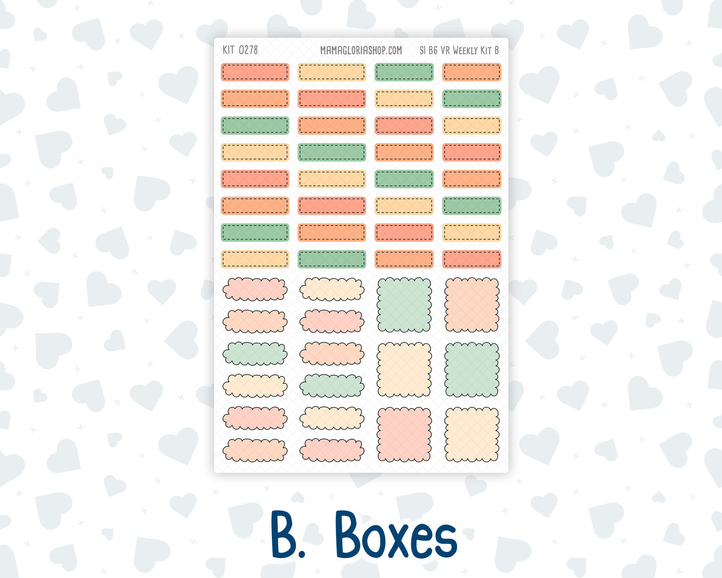Kit 0278 - B6 - For Sterling Ink And More - Vertical Weekly Kit - August - Oops, All Peaches