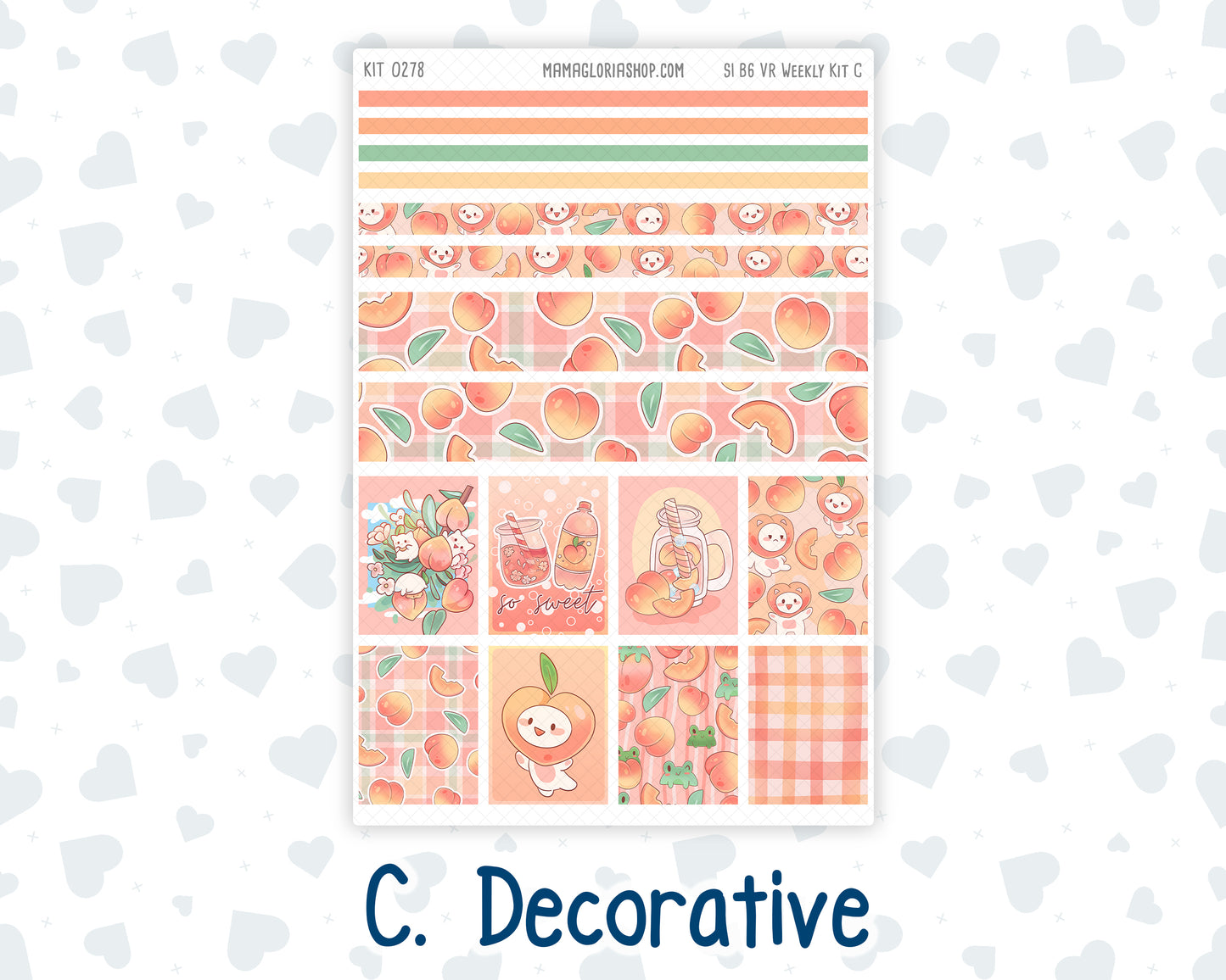 Kit 0278 - B6 - For Sterling Ink And More - Vertical Weekly Kit - August - Oops, All Peaches