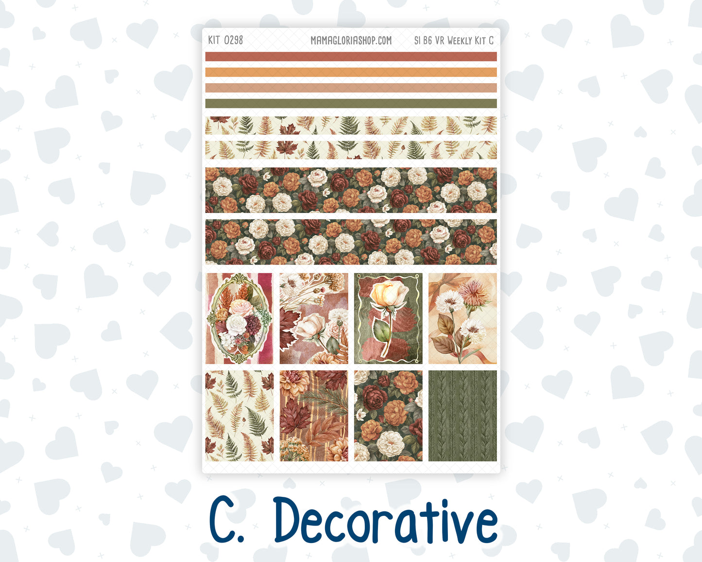 Kit 0298 - B6 - For Sterling Ink And More - Vertical Weekly Kit - October - Velvet Bloom