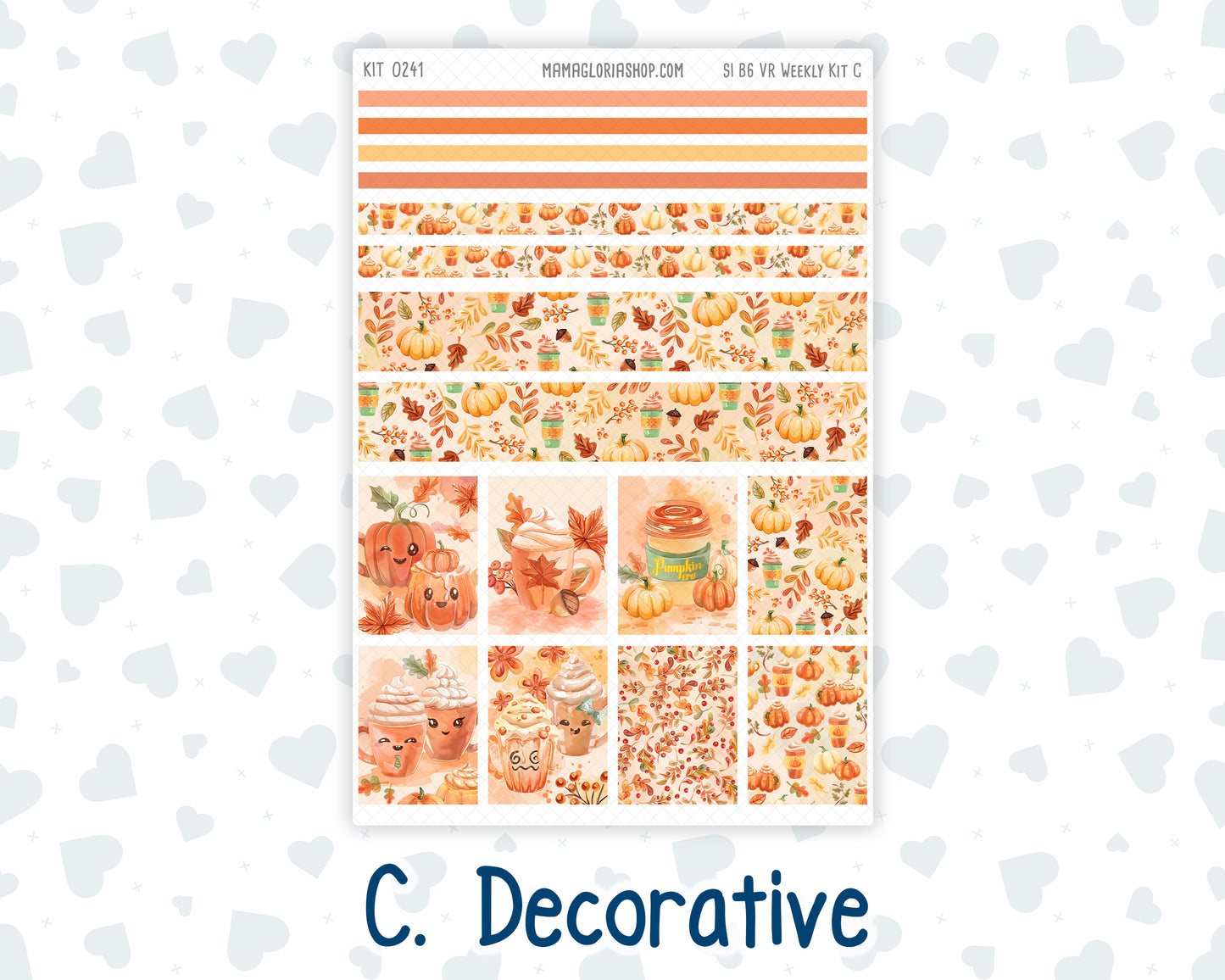 Kit 0241 - B6 - For Sterling Ink And More - Vertical Weekly Kit - November - Pumpkin Latte