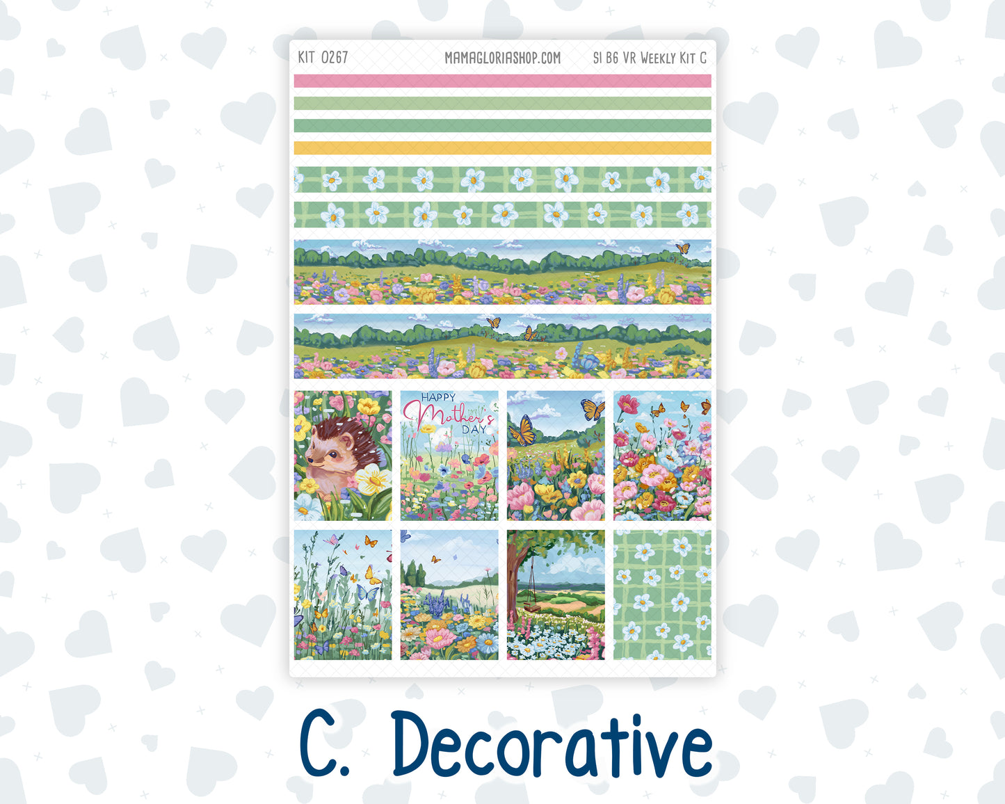 Kit 0267 - B6 - For Sterling Ink And More - Vertical Weekly Kit - May - Flowers For Mama