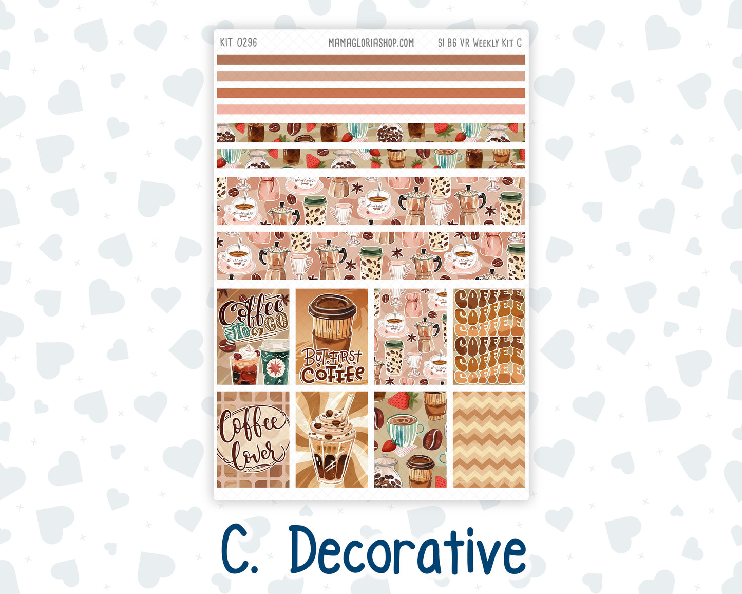 Kit 0296 - B6 - For Sterling Ink And More - Vertical Weekly Kit - September - Coffee Break