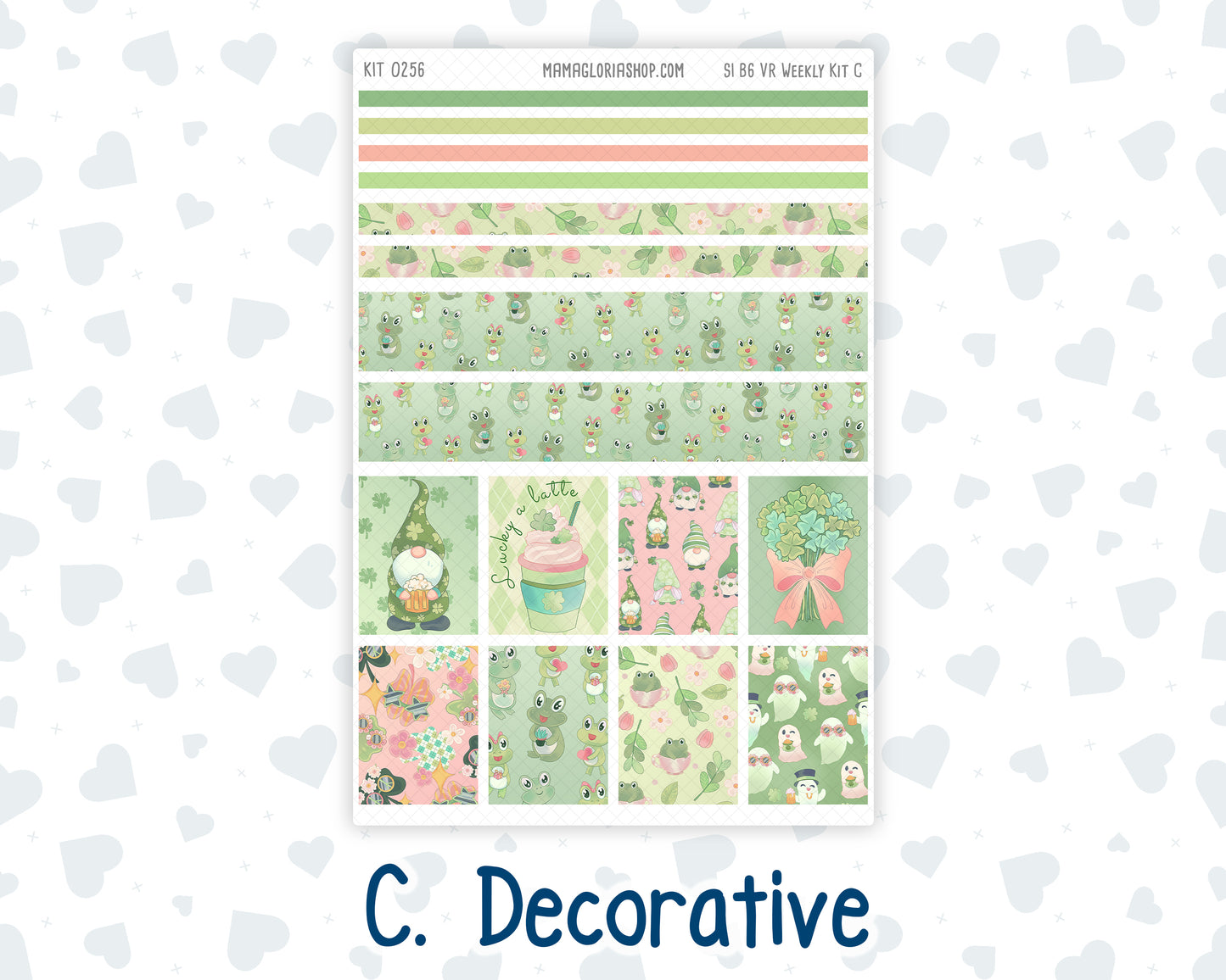 Kit 0256 - B6 - For Sterling Ink And More - Vertical Weekly Kit - March - Froggy Luck