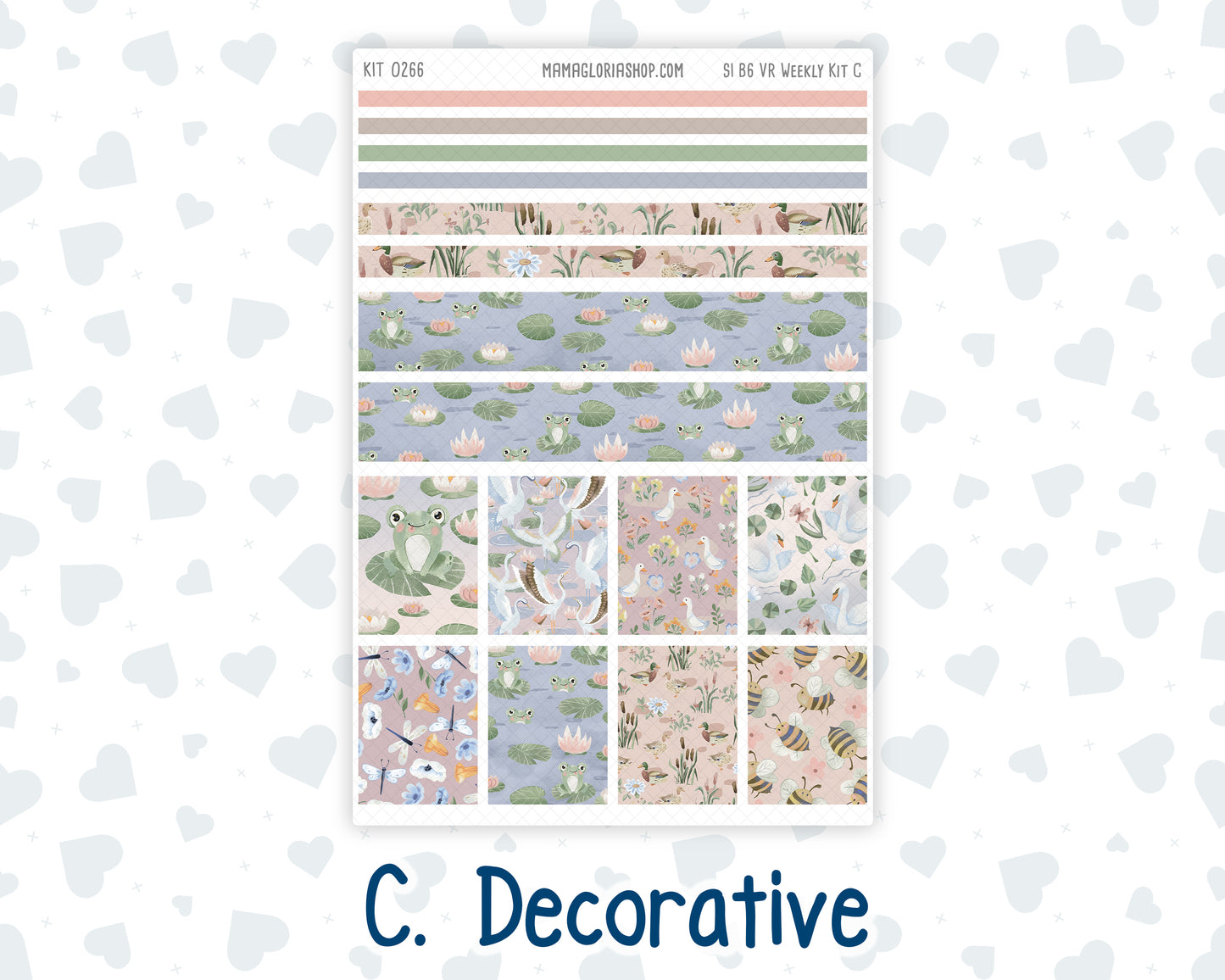 Kit 0266 - B6 - For Sterling Ink And More - Vertical Weekly Kit - May - Froggy Lake Picnic