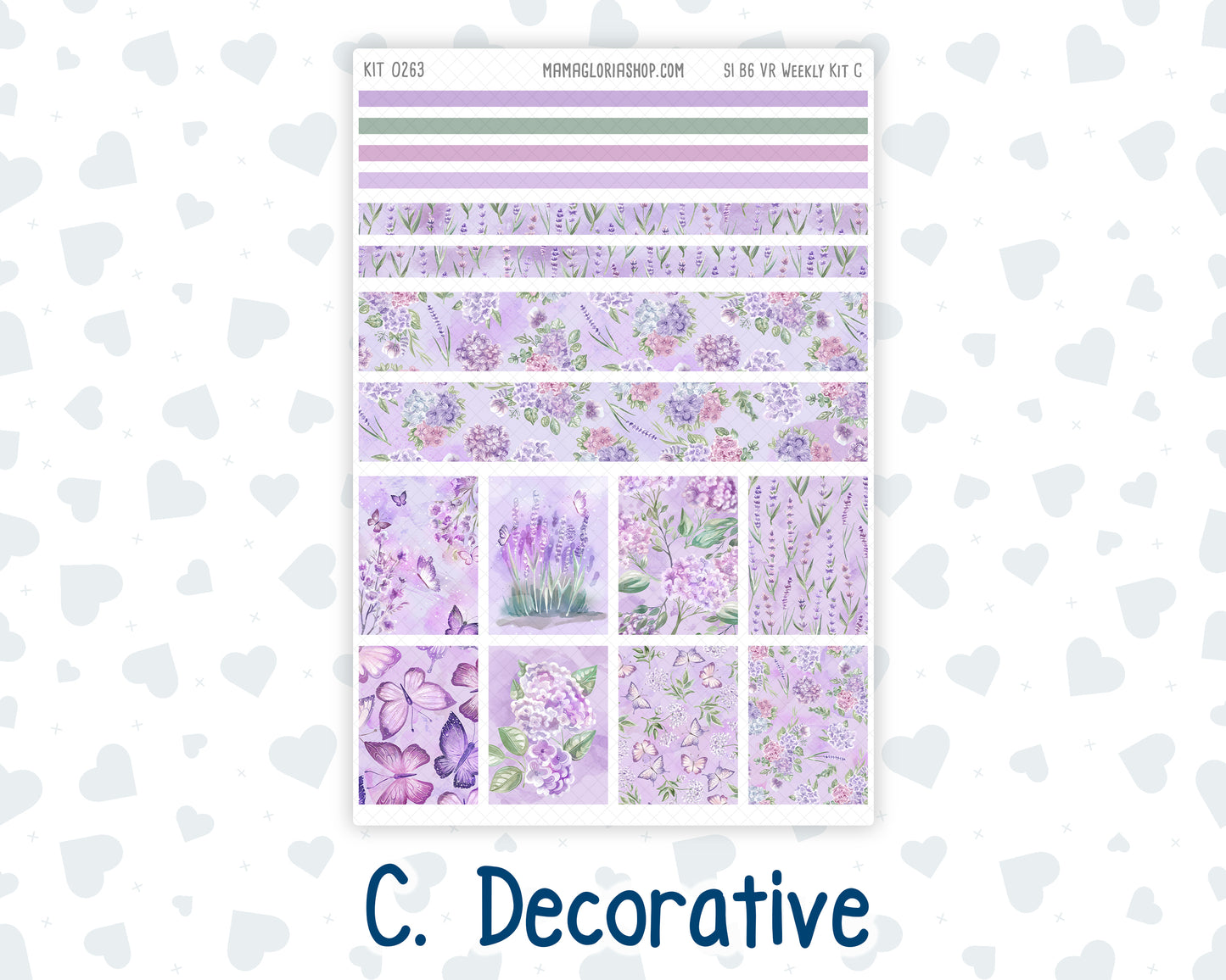 Kit 0263 - B6 - For Sterling Ink And More - Vertical Weekly Kit - April - Lavender Drift