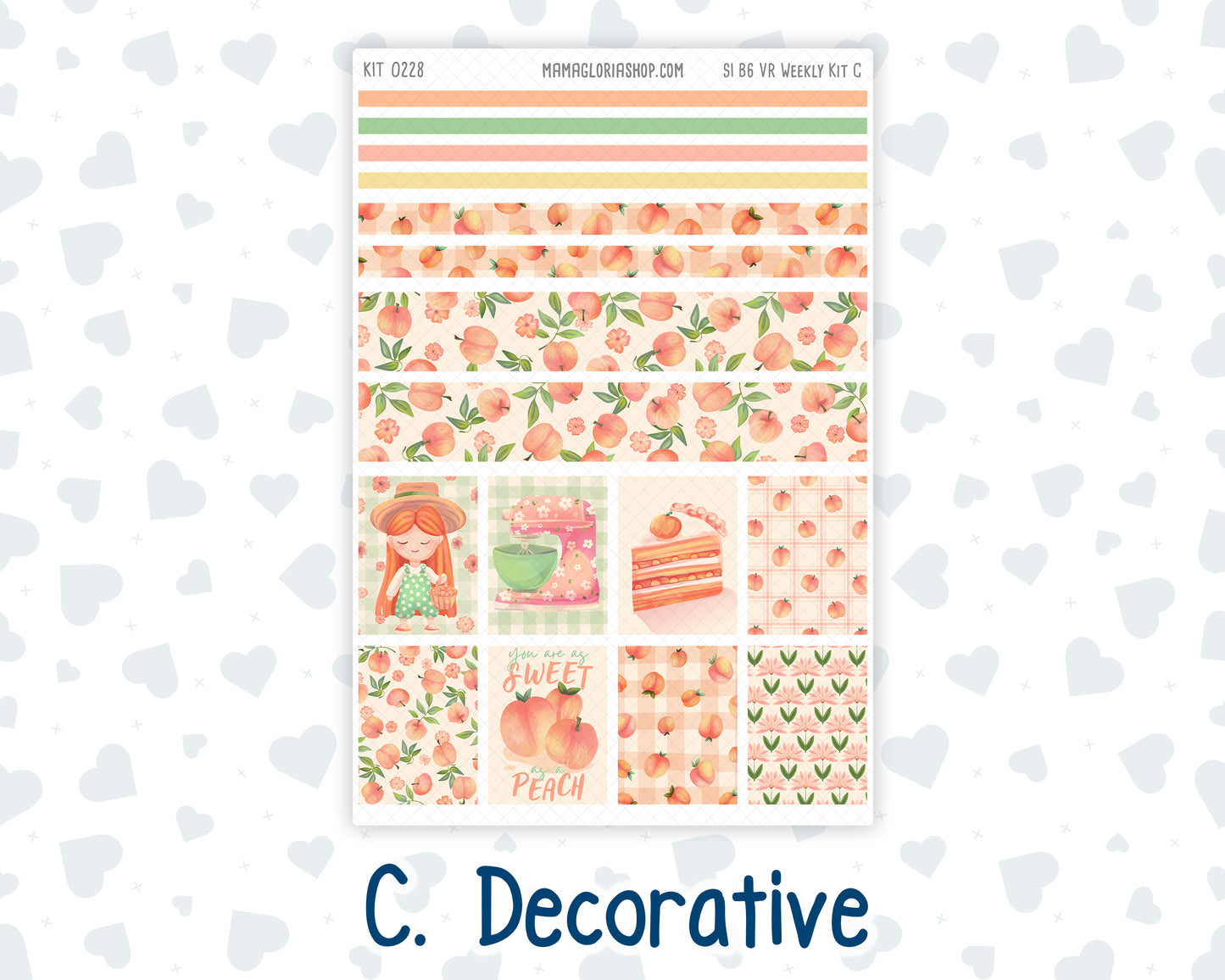 Kit 0228 - B6 - For Sterling Ink And More - Vertical Weekly Kit - August - Just Peachy