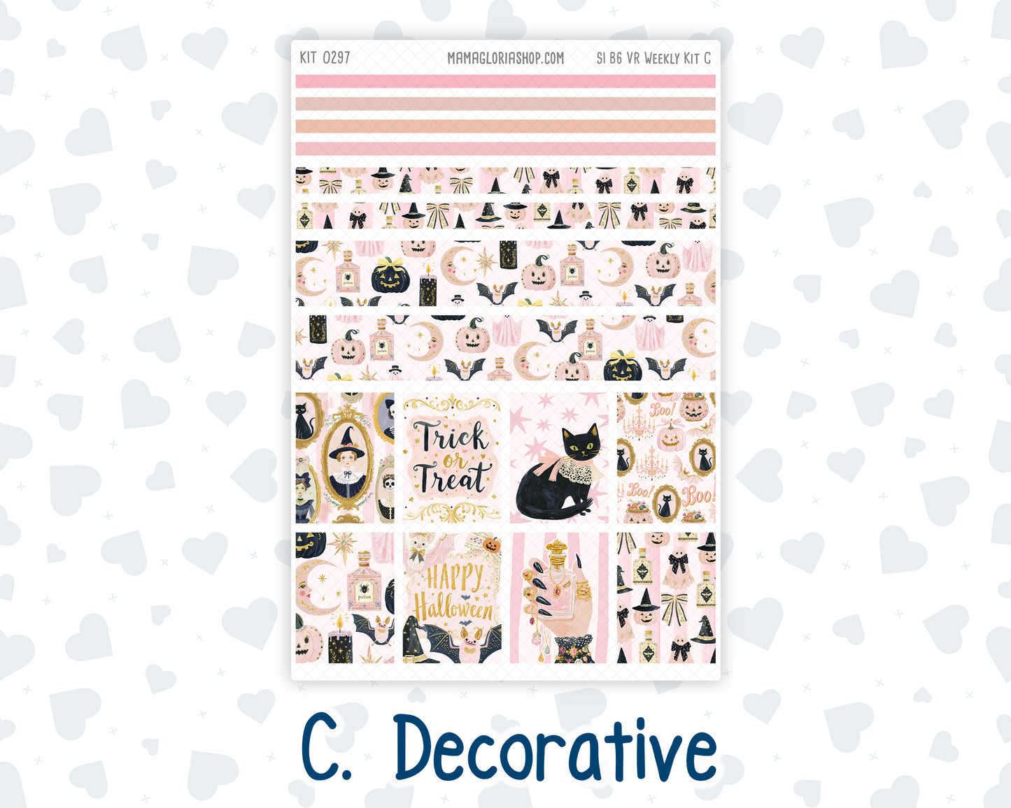 Kit 0297 - B6 - For Sterling Ink And More - Vertical Weekly Kit - October - Pink Spell