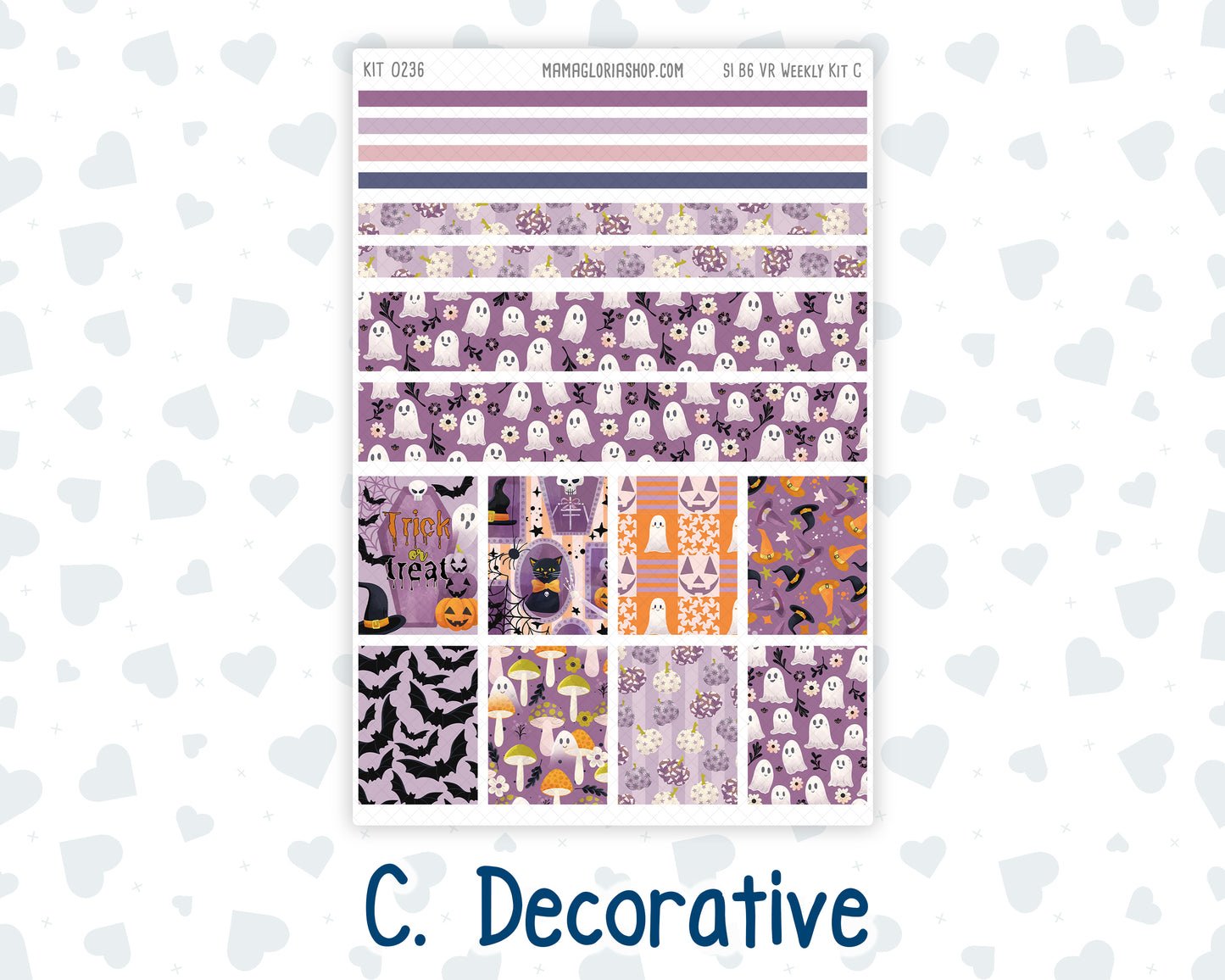 Kit 0236 - B6 - For Sterling Ink And More - Vertical Weekly Kit - October - Sweet & Spooky